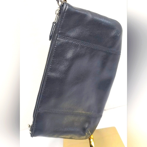 💙COACH Colette Pleated Smooth Leather Zip Top Wristlet in Midnight Blue ✨️NWOT - Picture 9 of 14